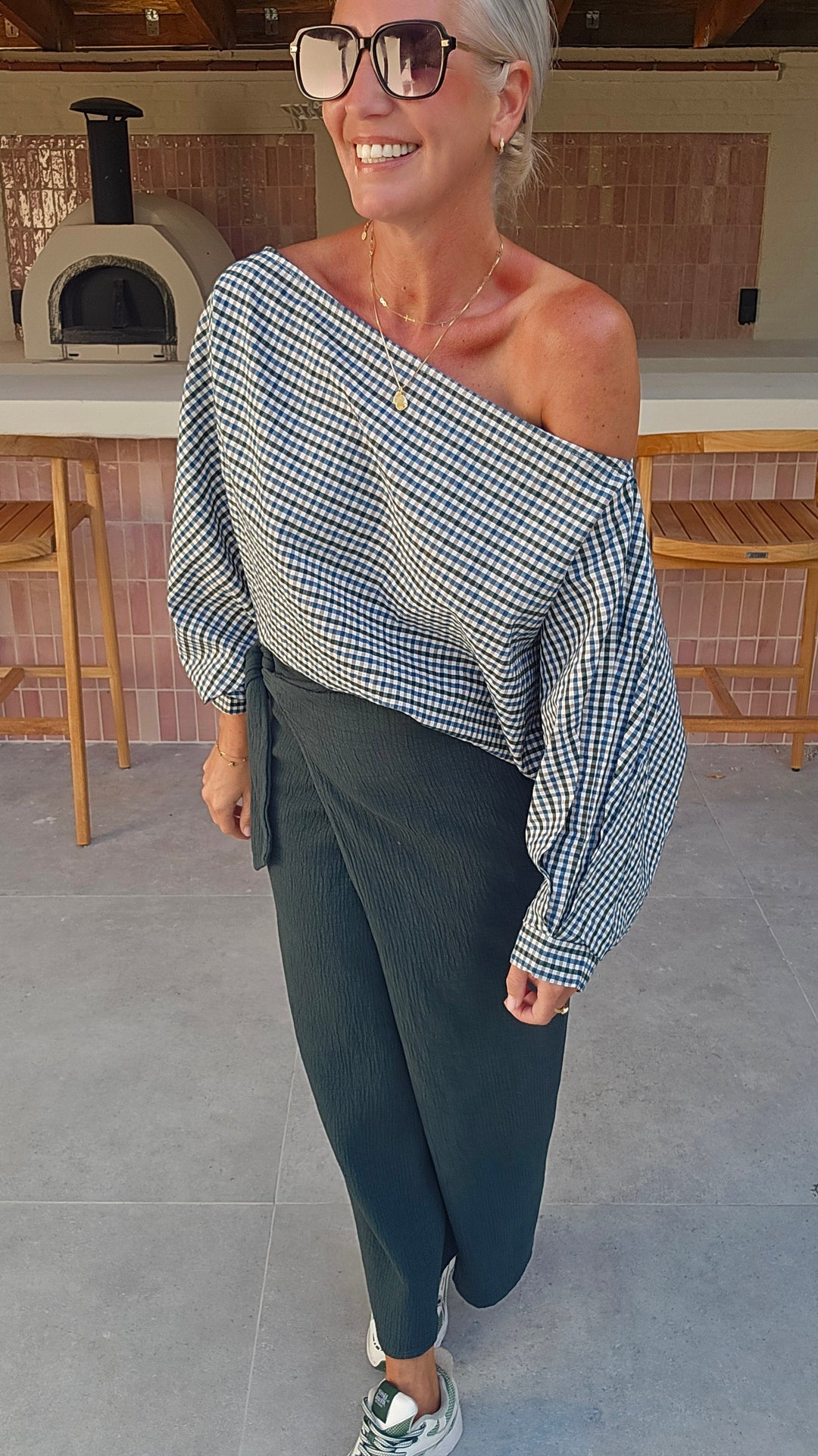 VIKI blouse khaki blue