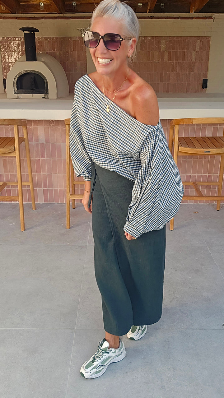 VIKI blouse khaki blue