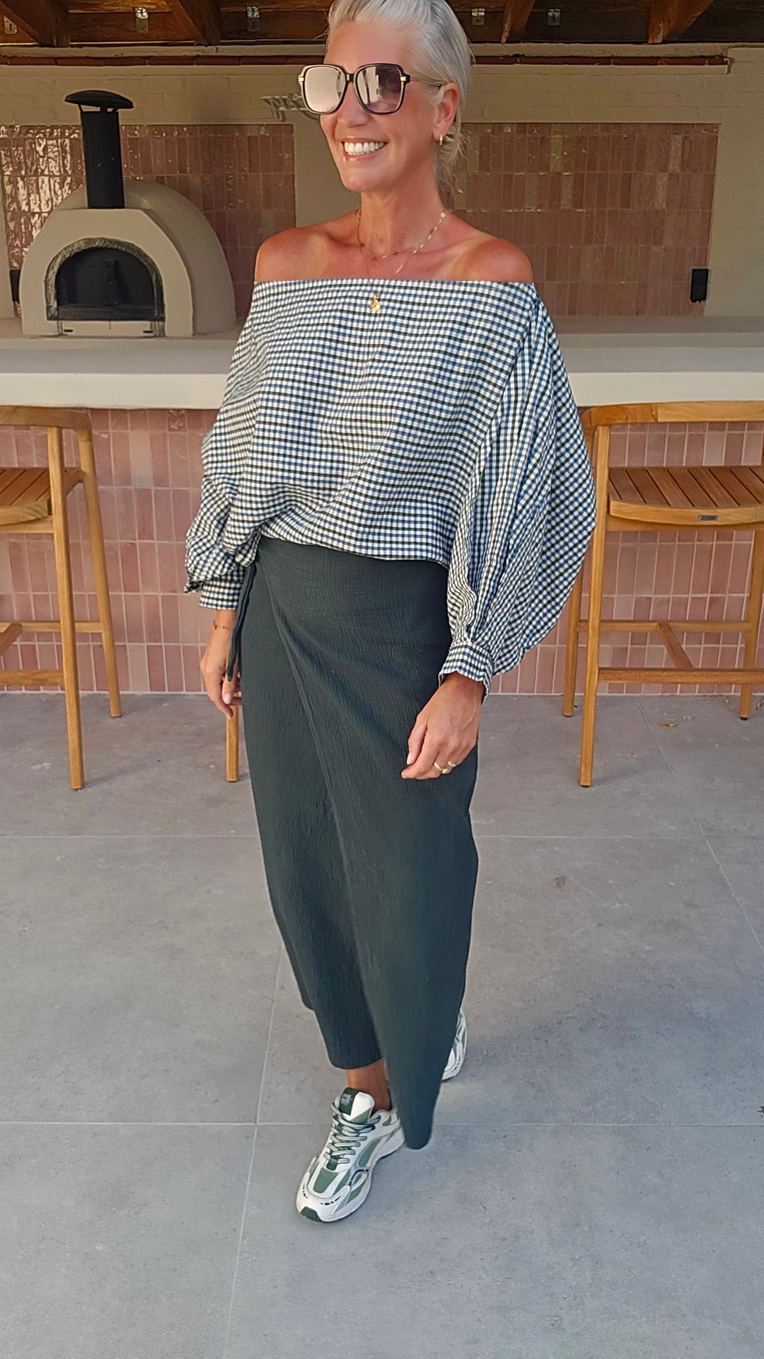VIKI blouse khaki blue