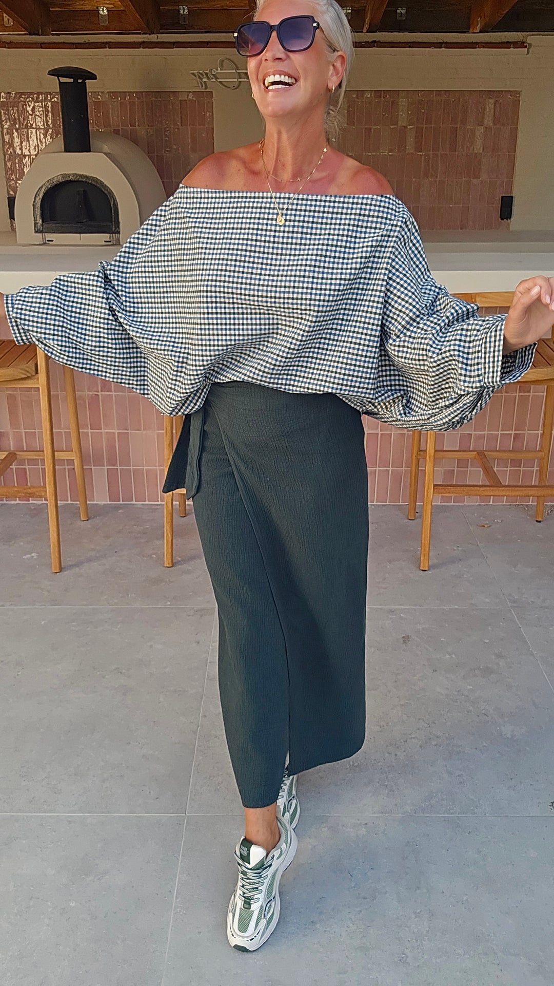 VIKI blouse khaki blue