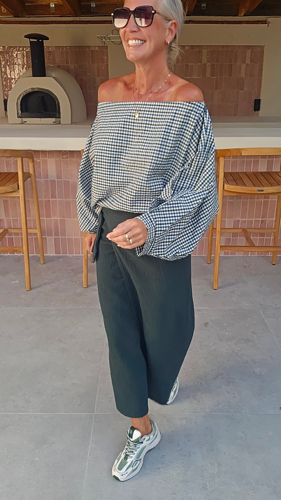 VIKI blouse khaki blue