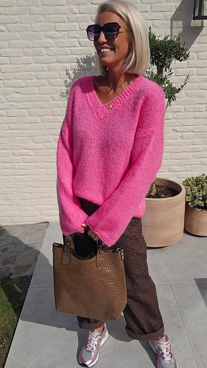 GIGI mohair knit candy pink