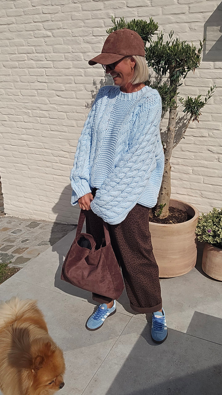 SAAR cable knit ice blue