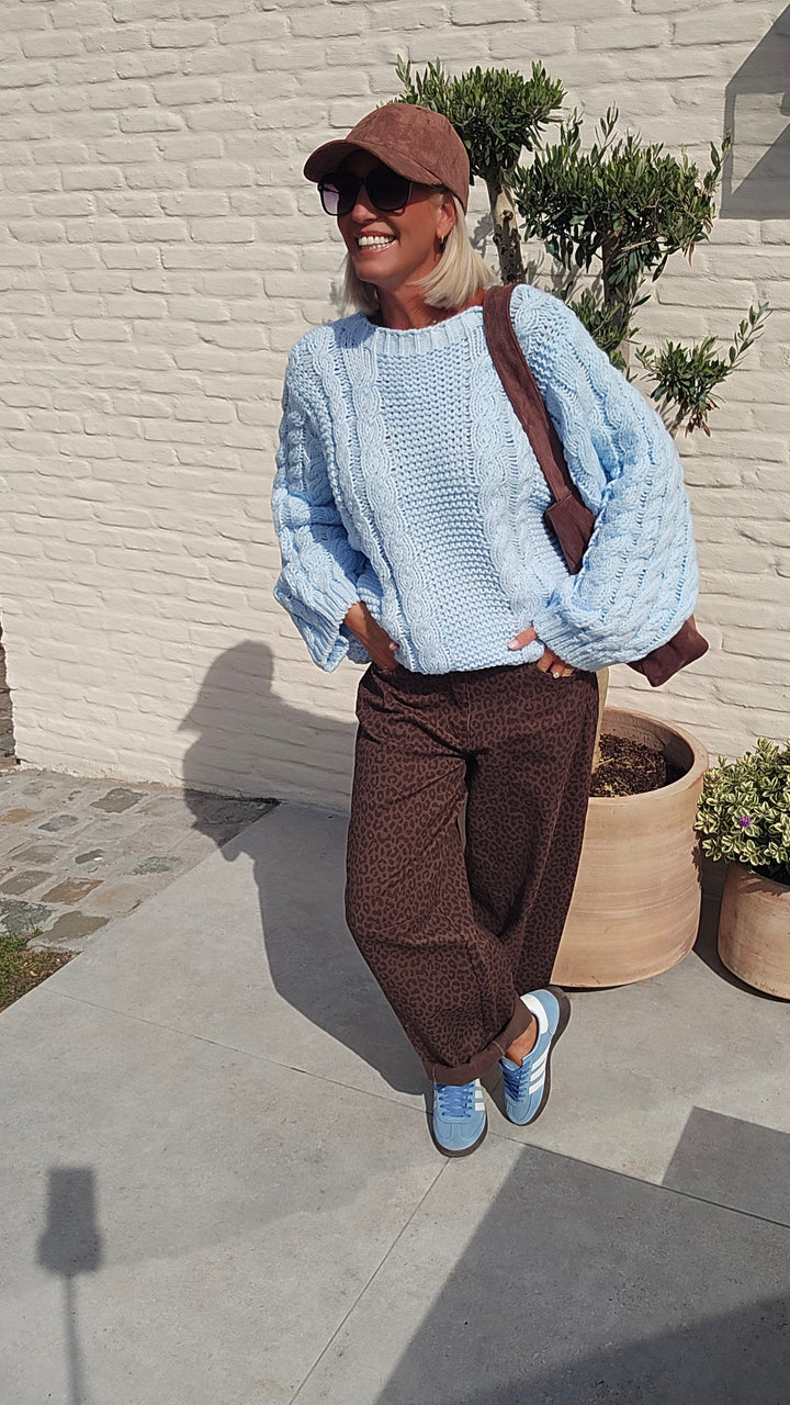 SAAR cable knit ice blue