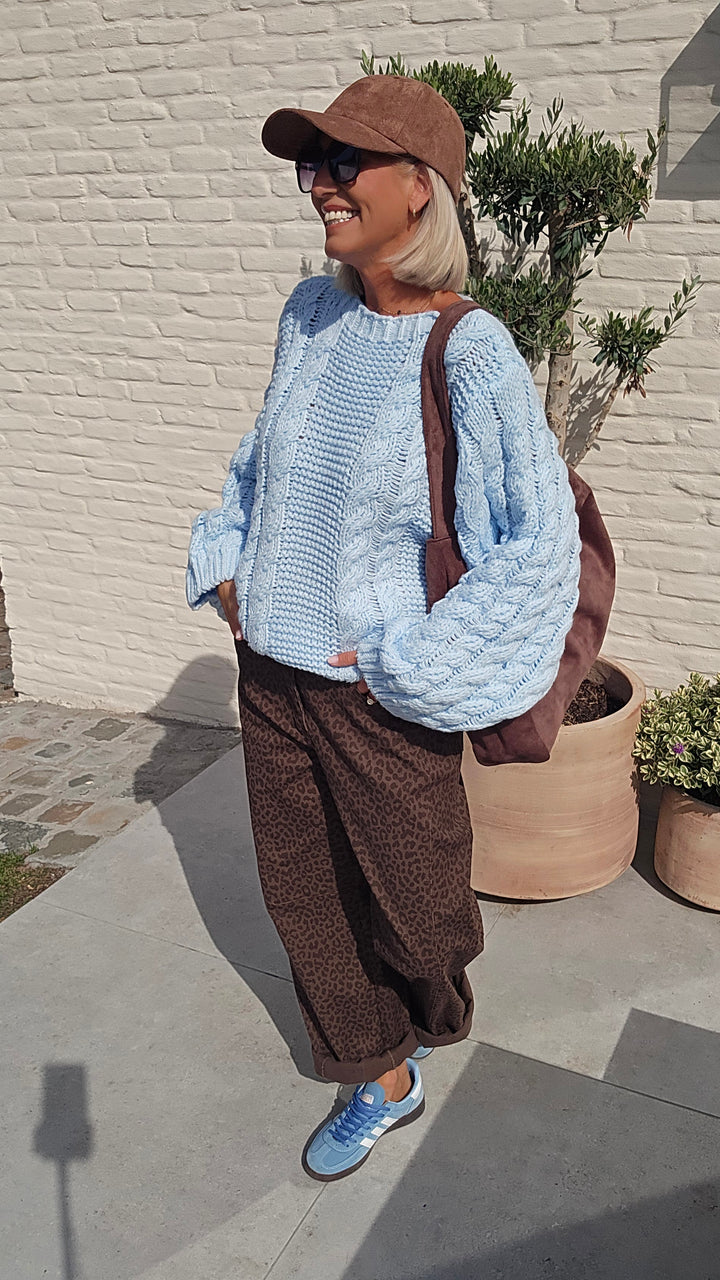 SAAR cable knit ice blue