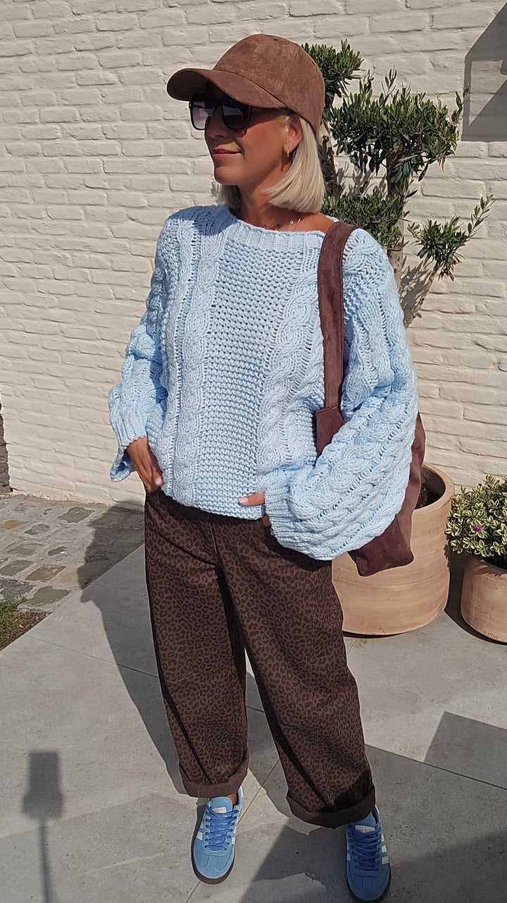 SAAR cable knit ice blue