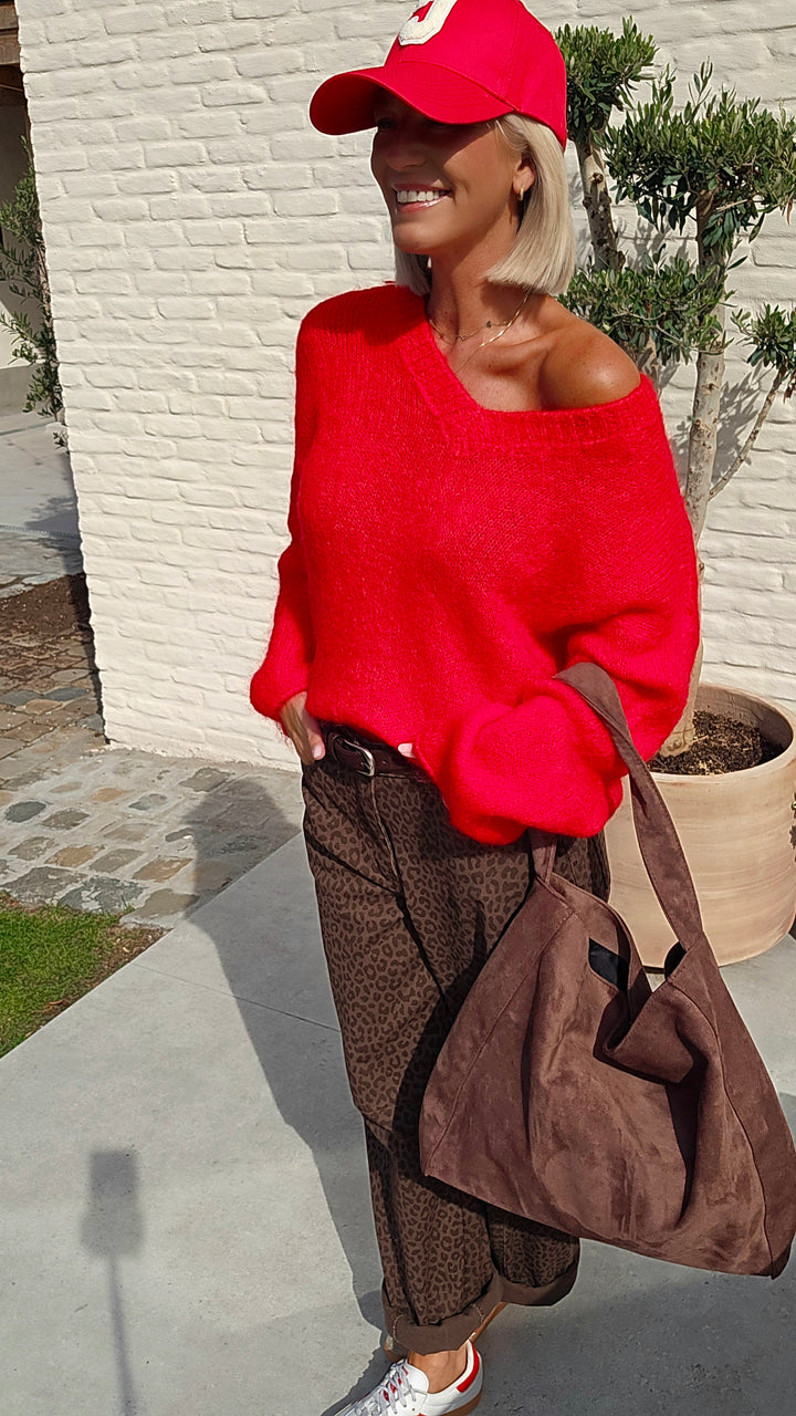 GIGI mohair knit red