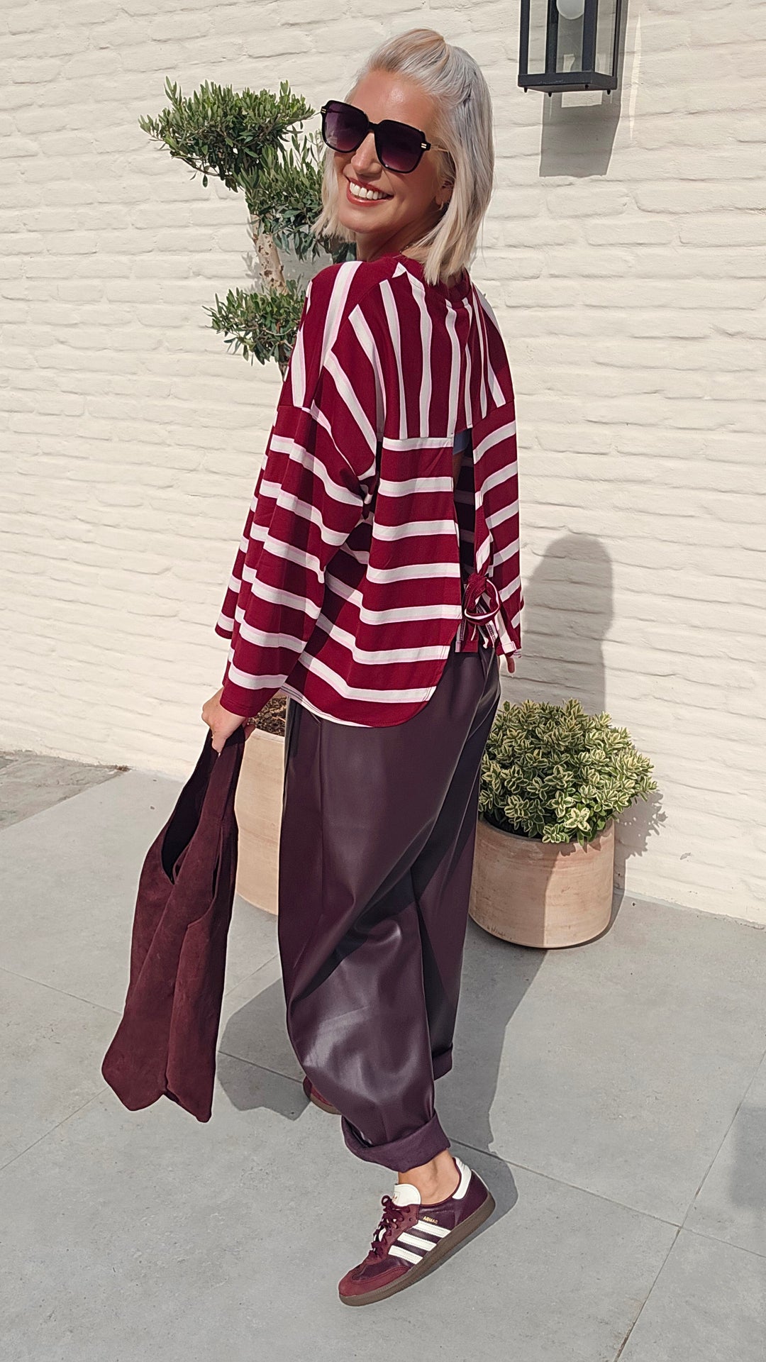 MILA striped longsleeve burgundy