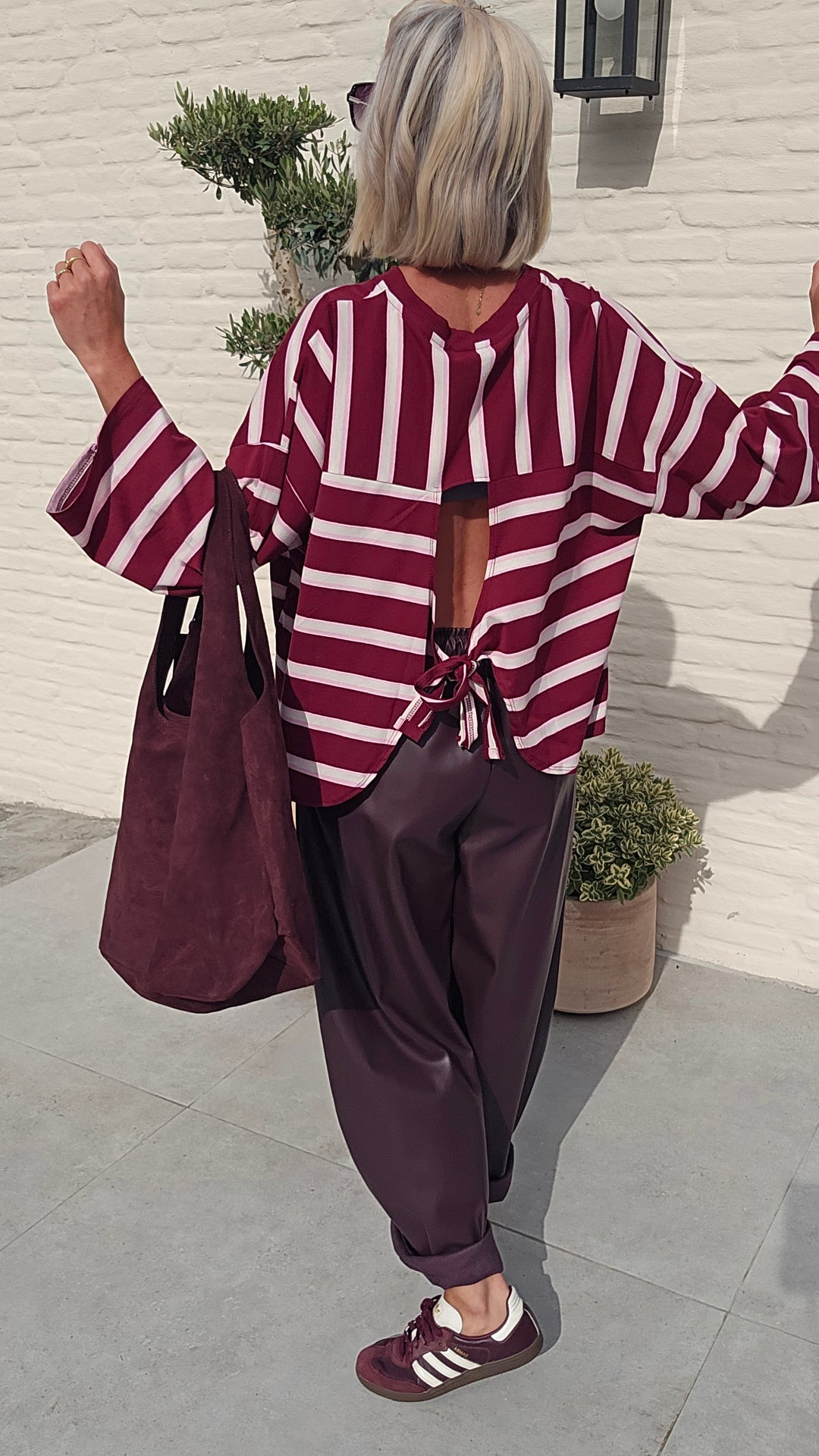 MILA striped longsleeve burgundy