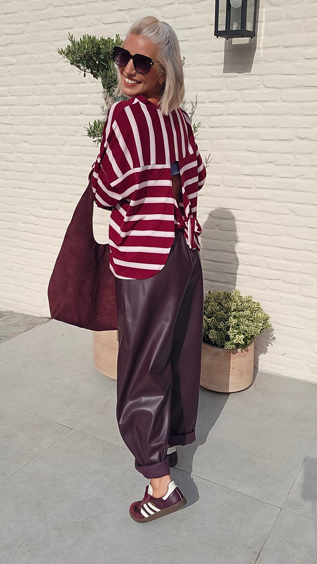 MILA striped longsleeve burgundy