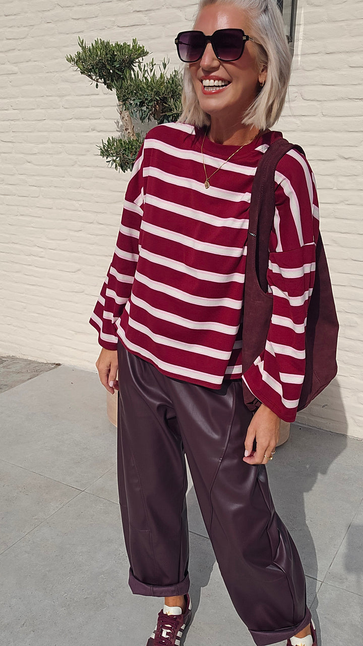 MILA striped longsleeve burgundy