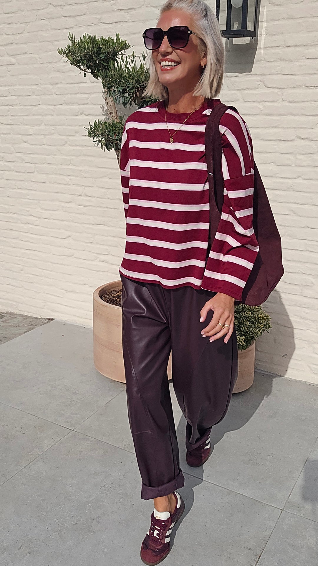 MILA striped longsleeve burgundy