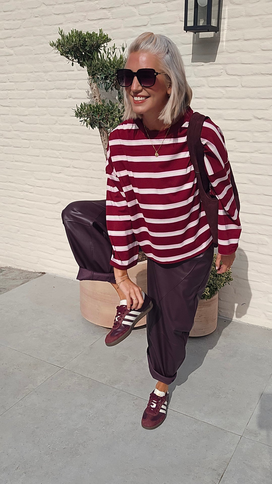 MILA striped longsleeve burgundy