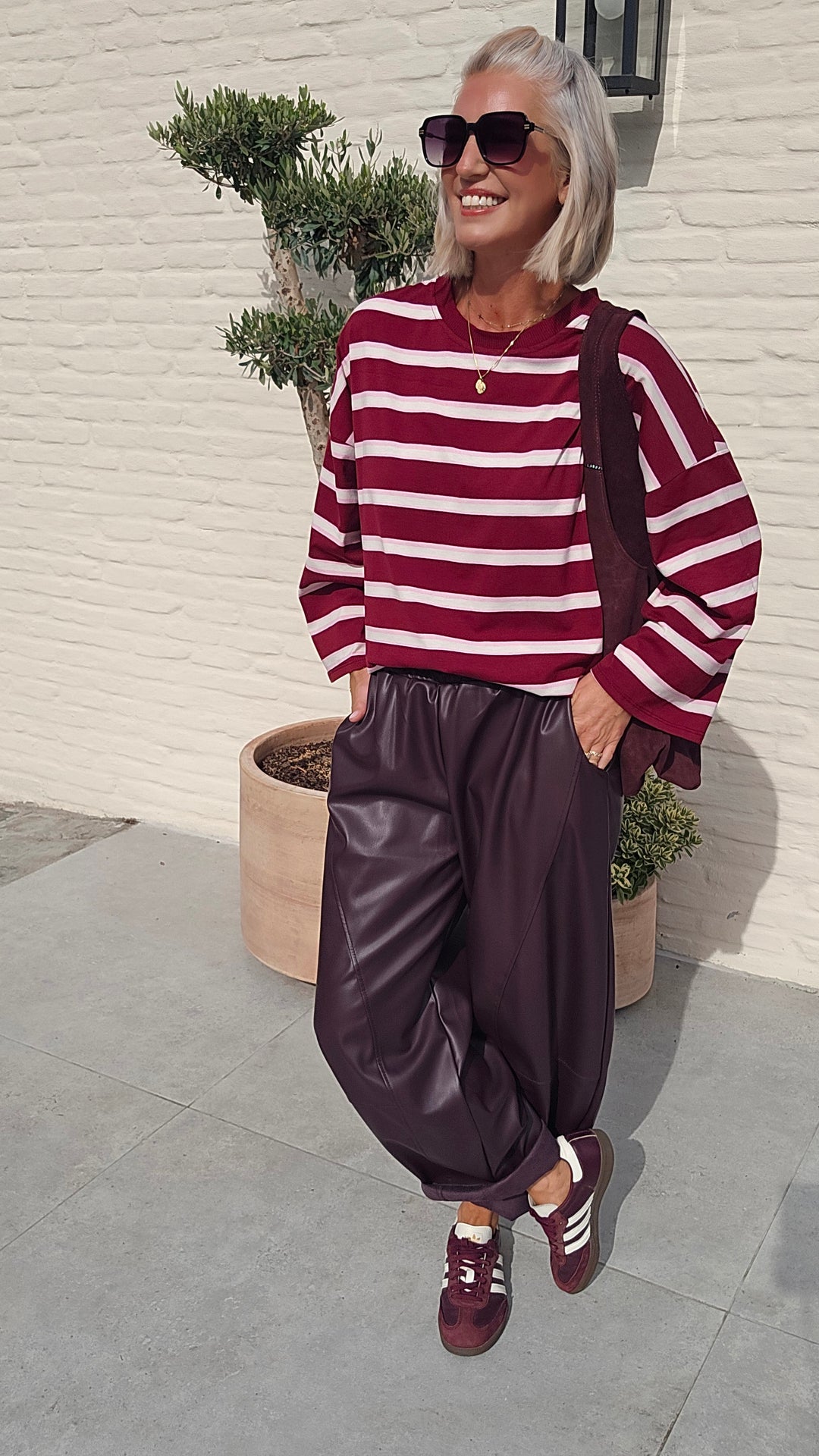 MILA striped longsleeve burgundy