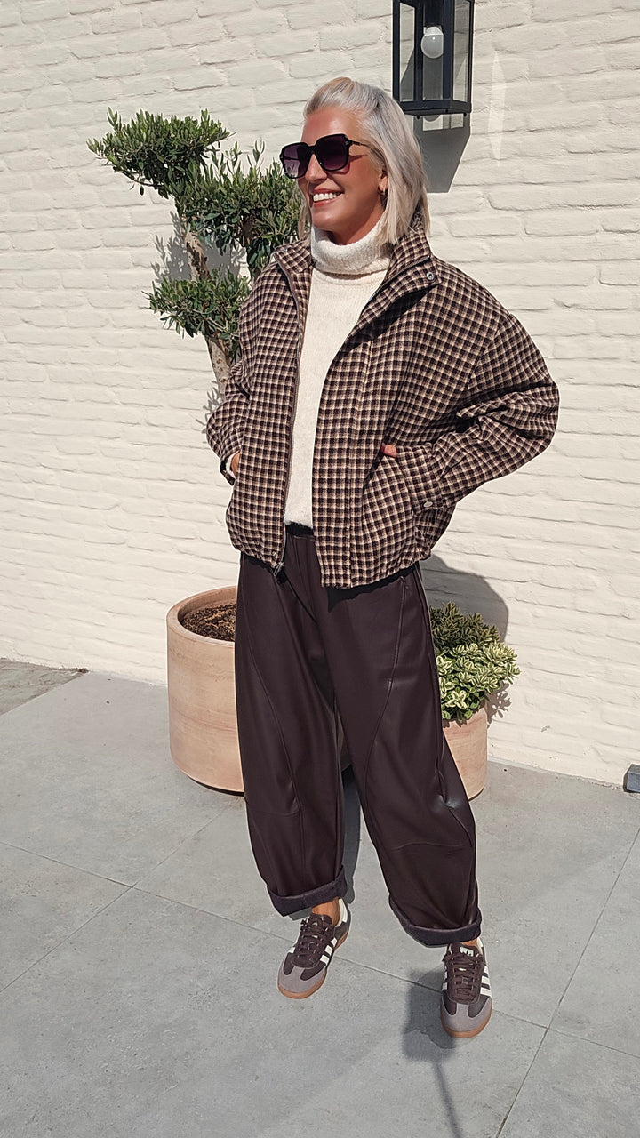 FENNE faux leather balloon pants chocolat