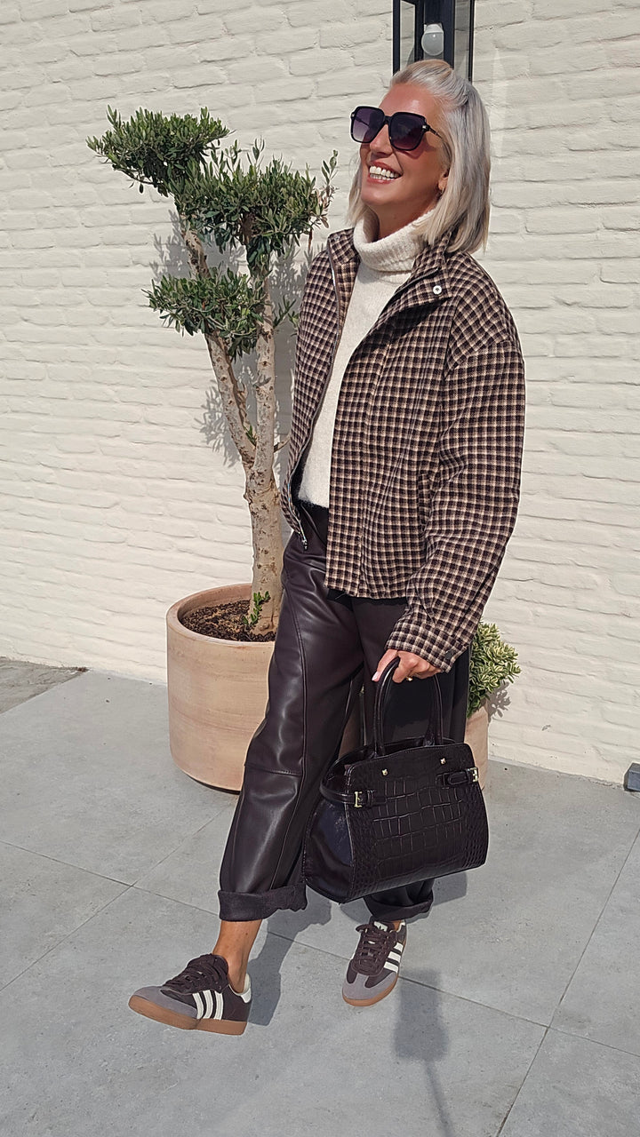 FENNE faux leather balloon pants chocolat