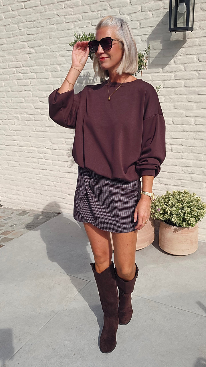 JILL checked skort chocolat