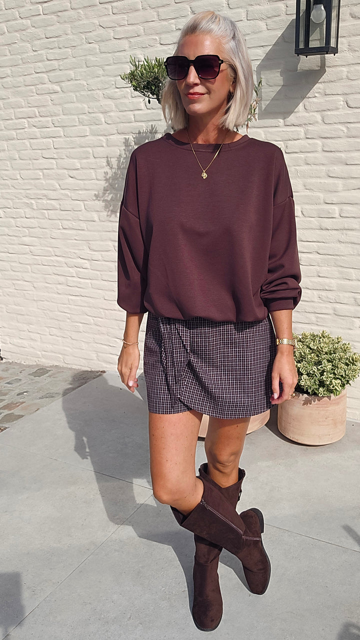 JILL checked skort chocolat