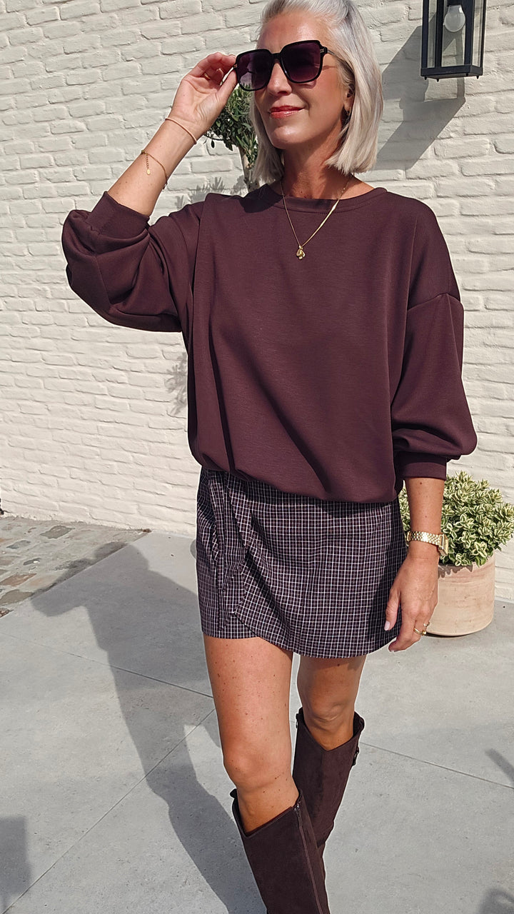 JILL checked skort chocolat
