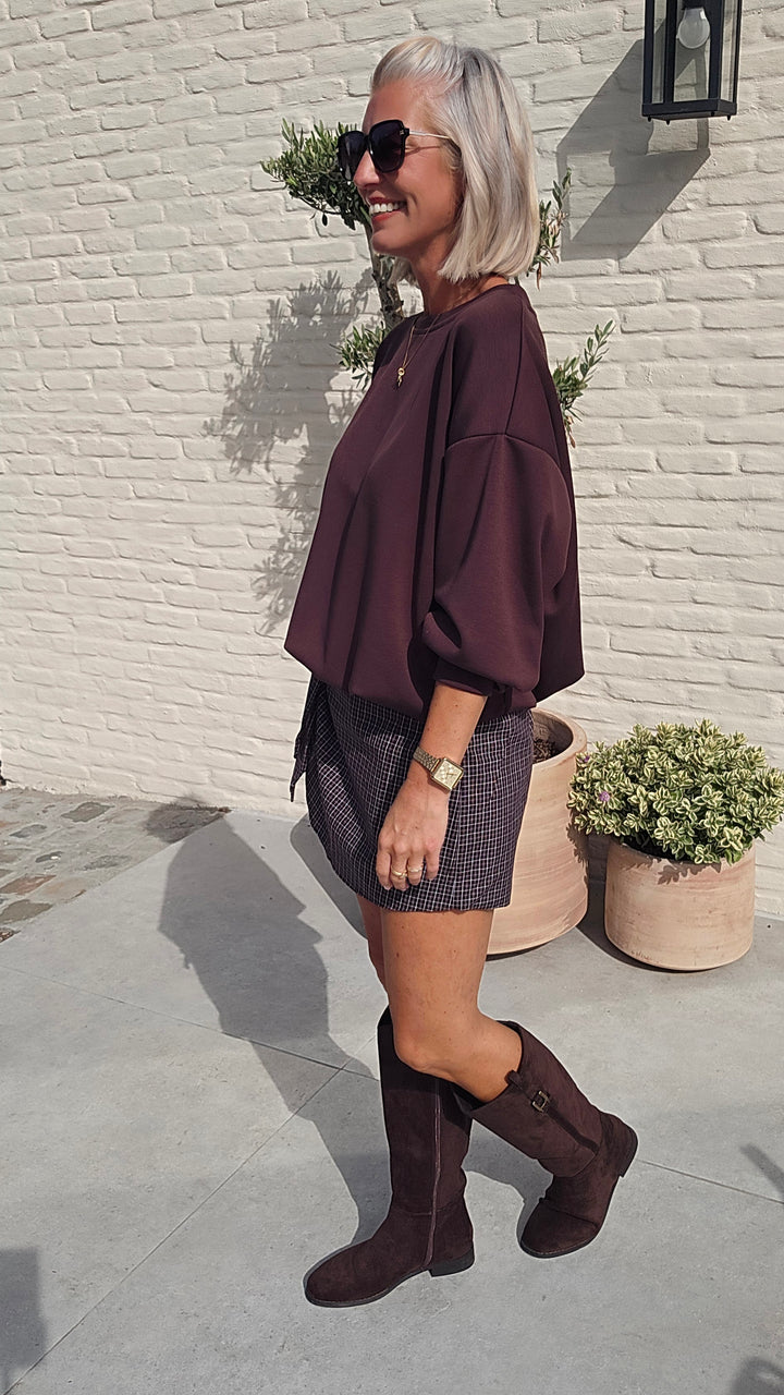 JILL checked skort chocolat