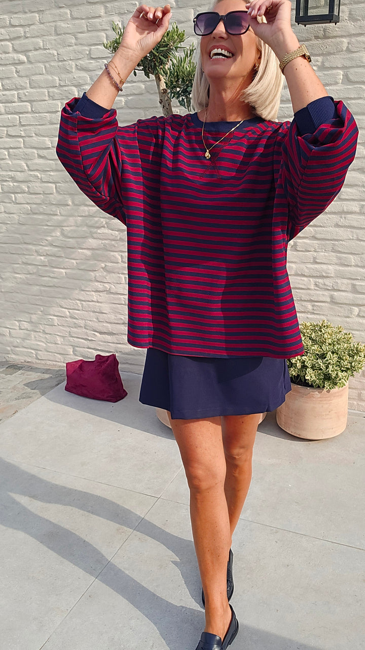 BIEKE light sweatshirt burgundy navy