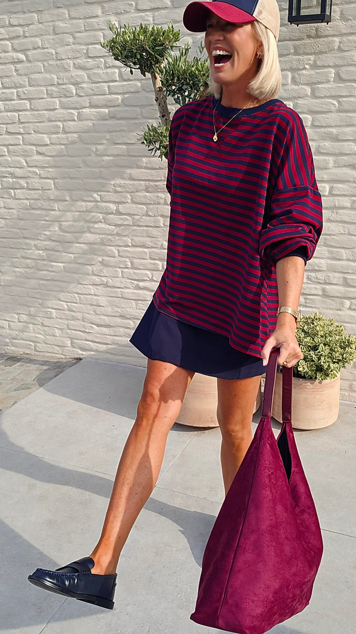 BIEKE light sweatshirt burgundy navy