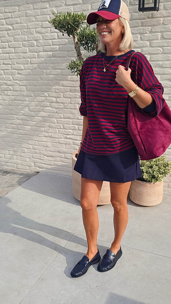 BIEKE light sweatshirt burgundy navy