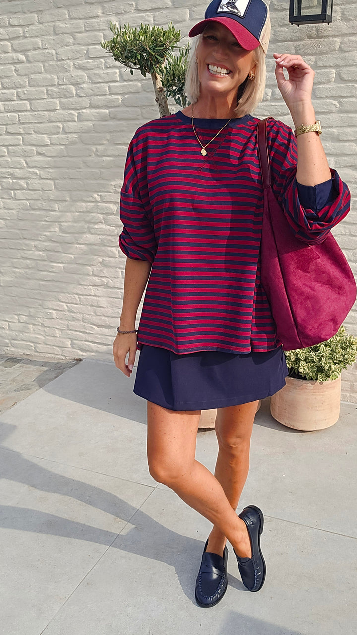 BIEKE light sweatshirt burgundy navy