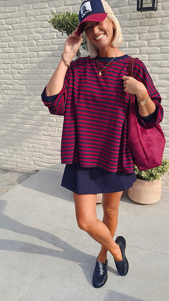 BIEKE light sweatshirt burgundy navy