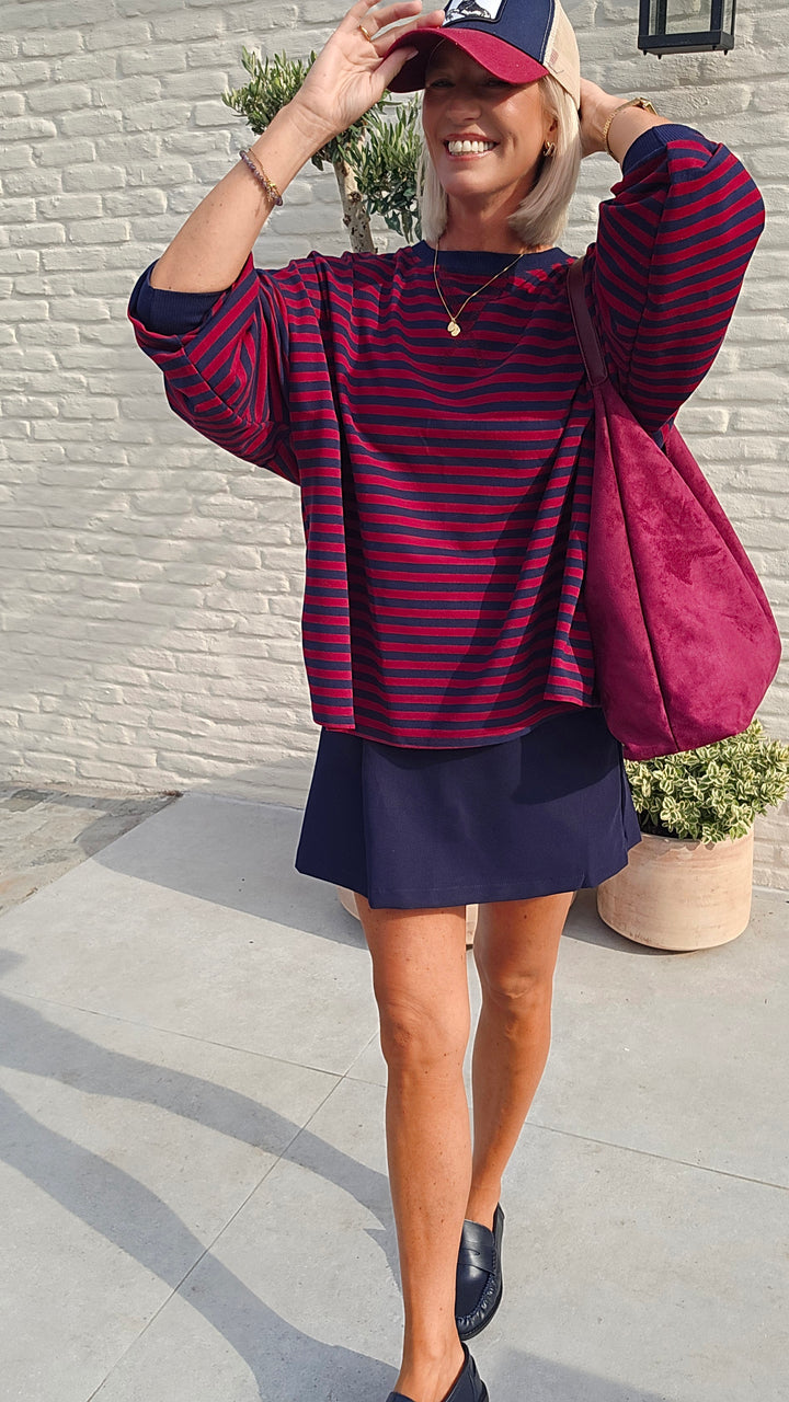 BIEKE light sweatshirt burgundy navy