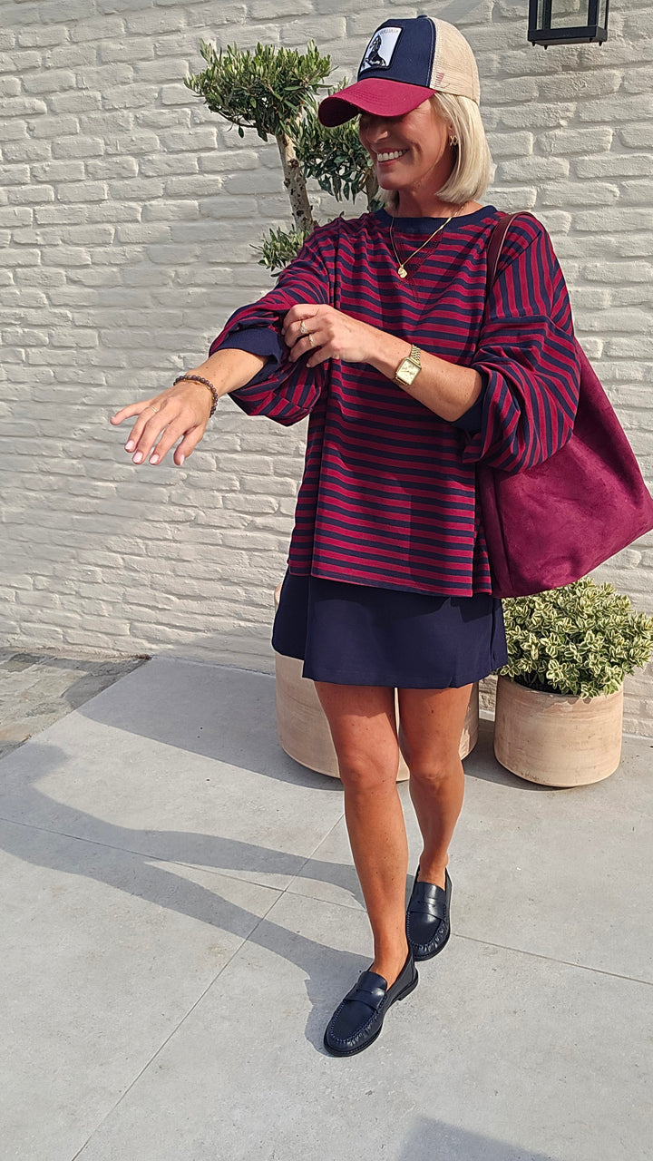 BIEKE light sweatshirt burgundy navy