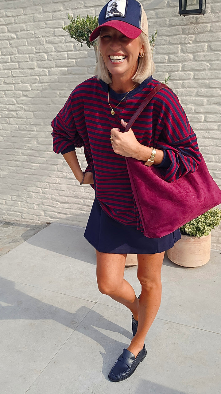 BIEKE light sweatshirt burgundy navy