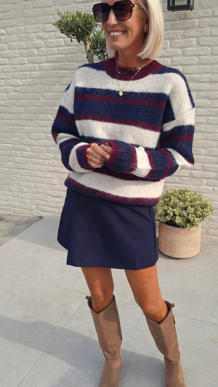 CLEMENCE striped knit navy