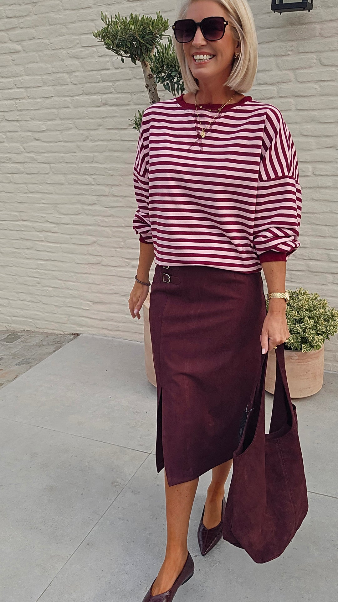 BIEKE light sweatshirt burgundy pink