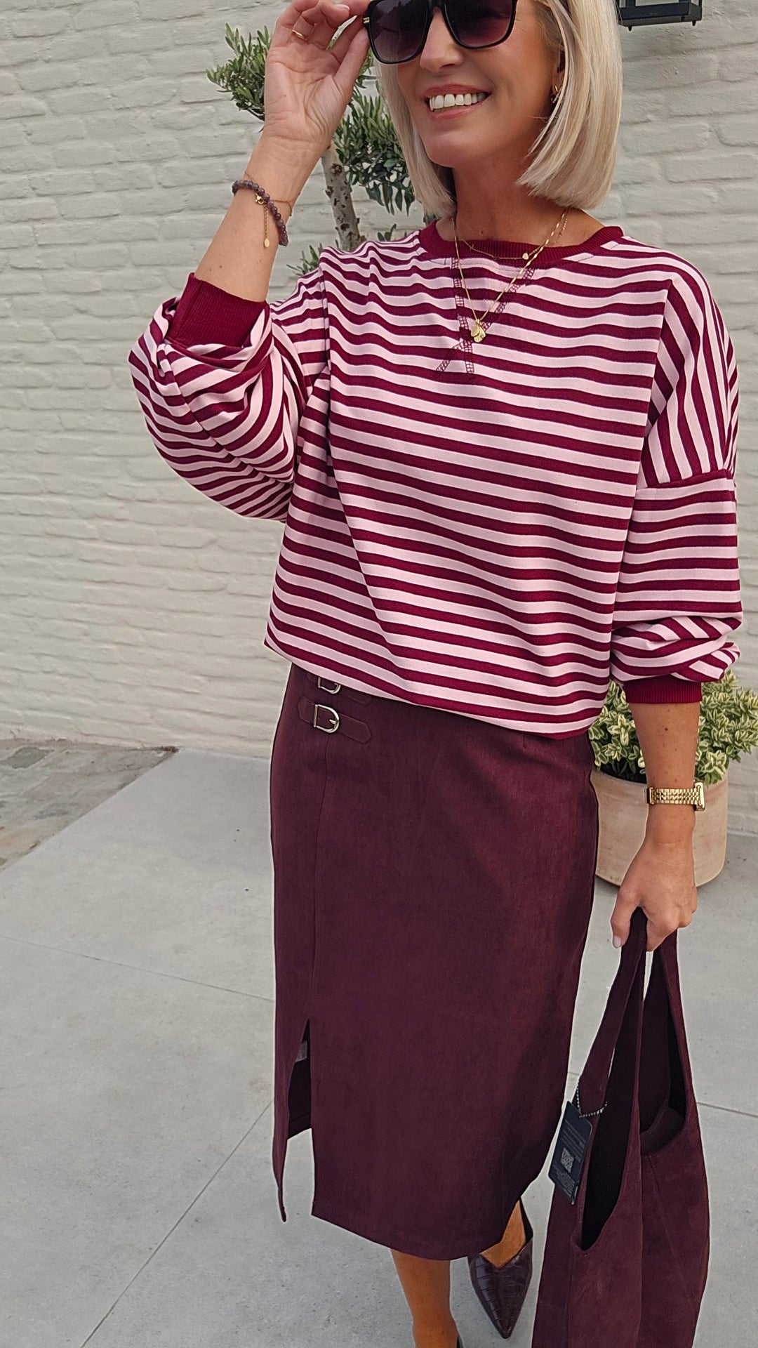 BIEKE light sweatshirt burgundy pink