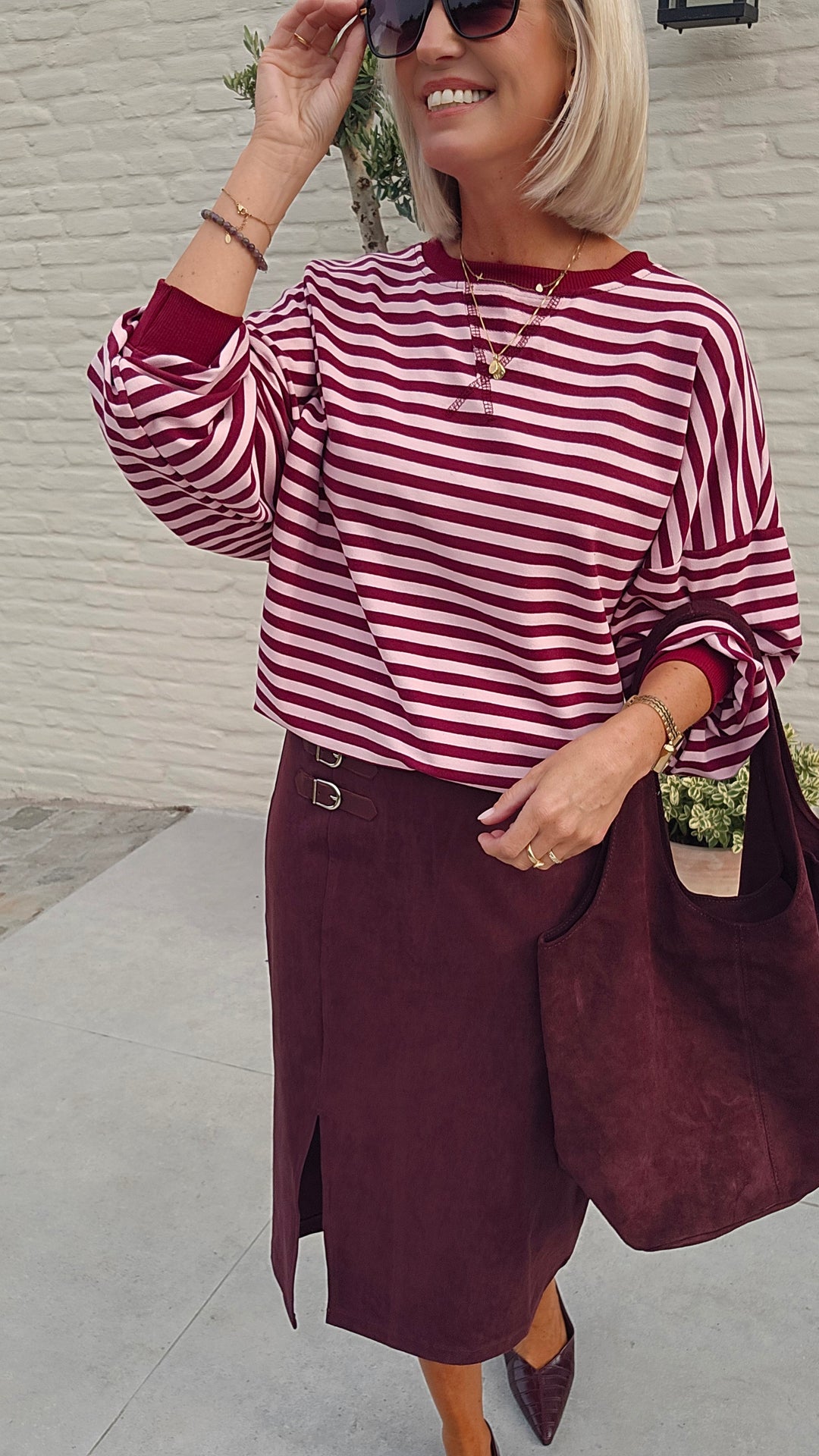 BIEKE light sweatshirt burgundy pink