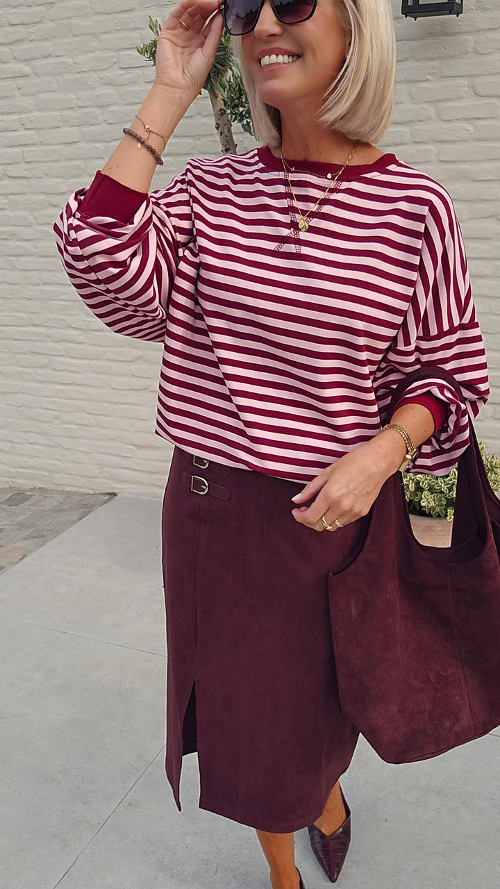 BIEKE light sweatshirt burgundy pink