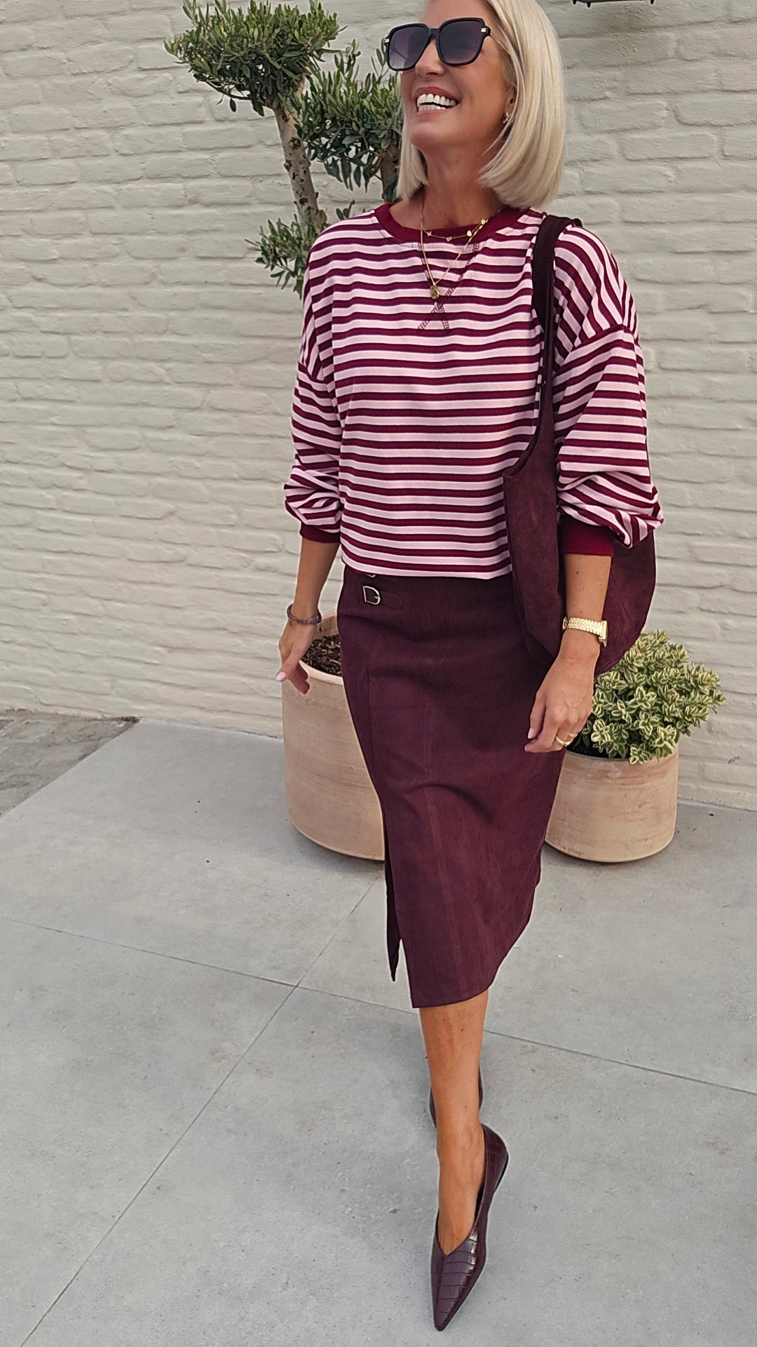 BIEKE light sweatshirt burgundy pink