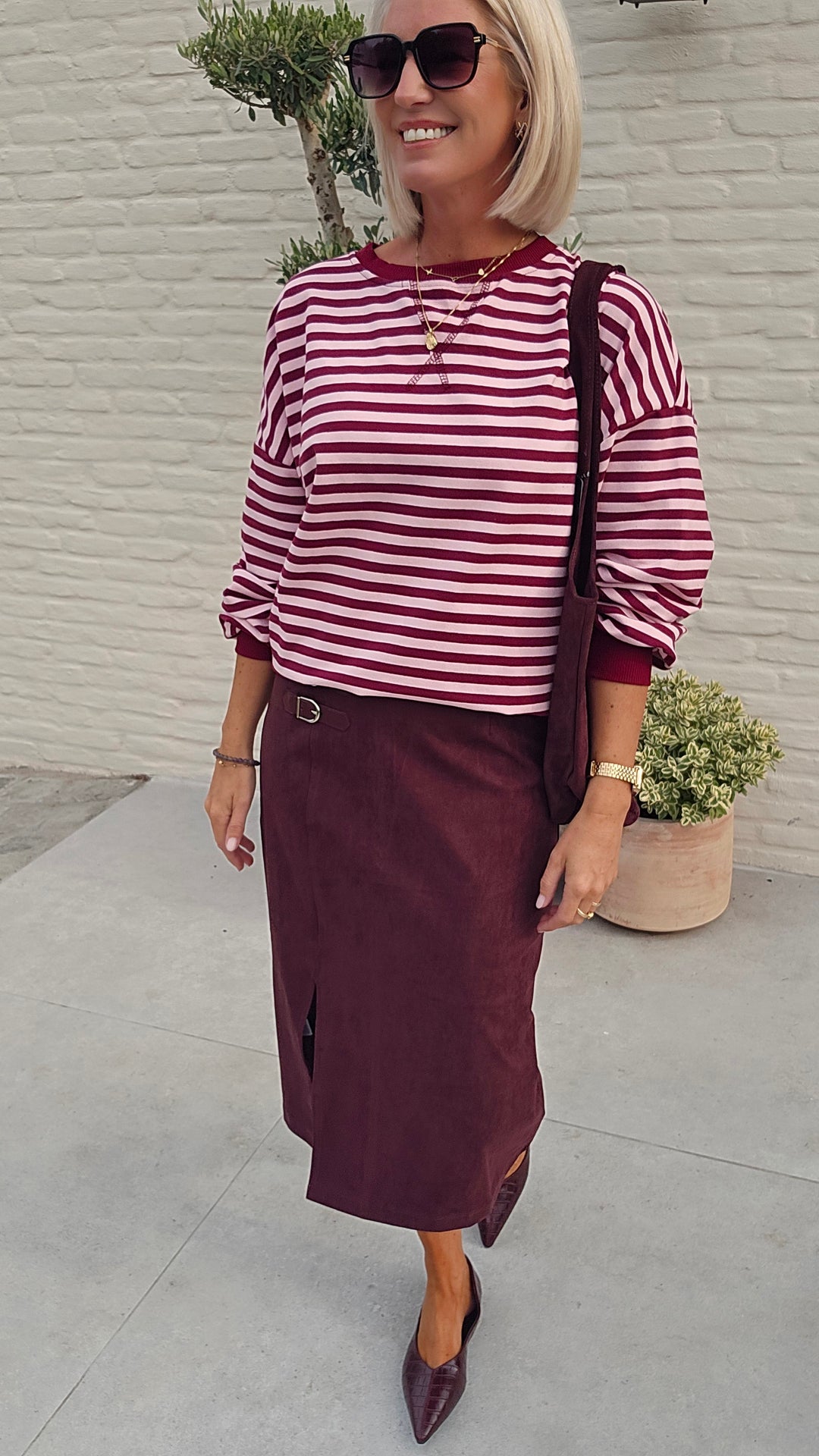 BIEKE light sweatshirt burgundy pink