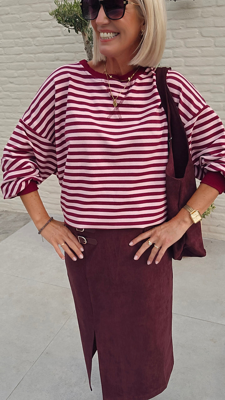 BIEKE light sweatshirt burgundy pink
