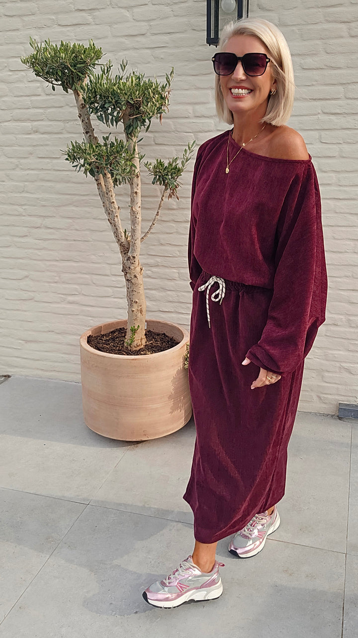 CLAIRE velours skirt burgundy