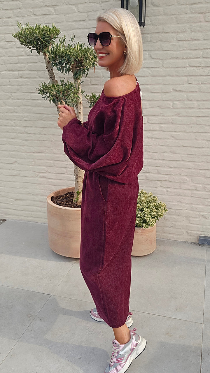 CLAIRE velours skirt burgundy