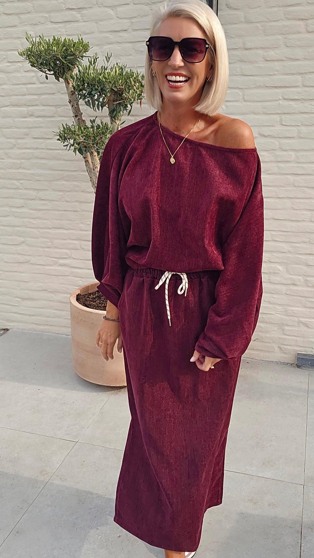 CLAIRE velours skirt burgundy