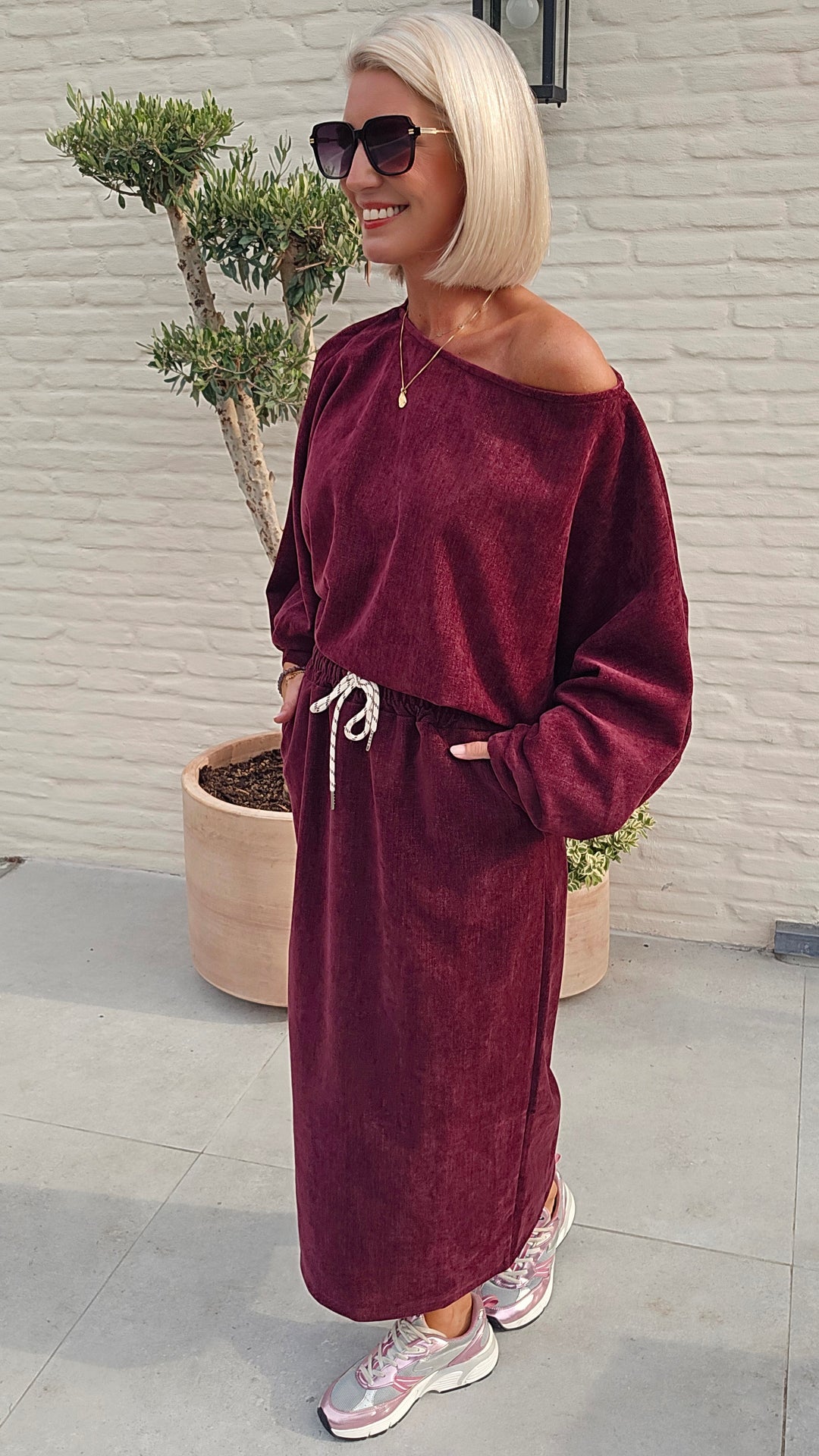 CLAIRE velours skirt burgundy
