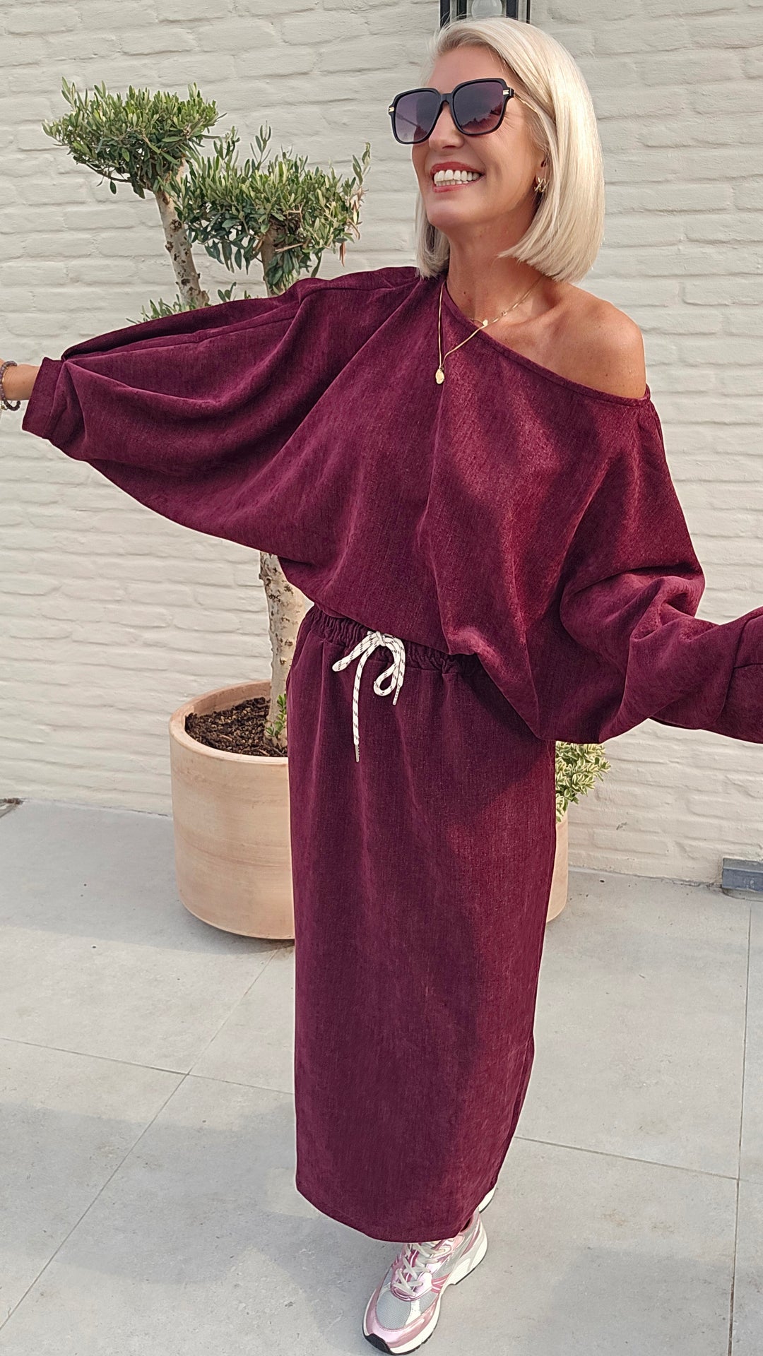 CLAIRE velours skirt burgundy