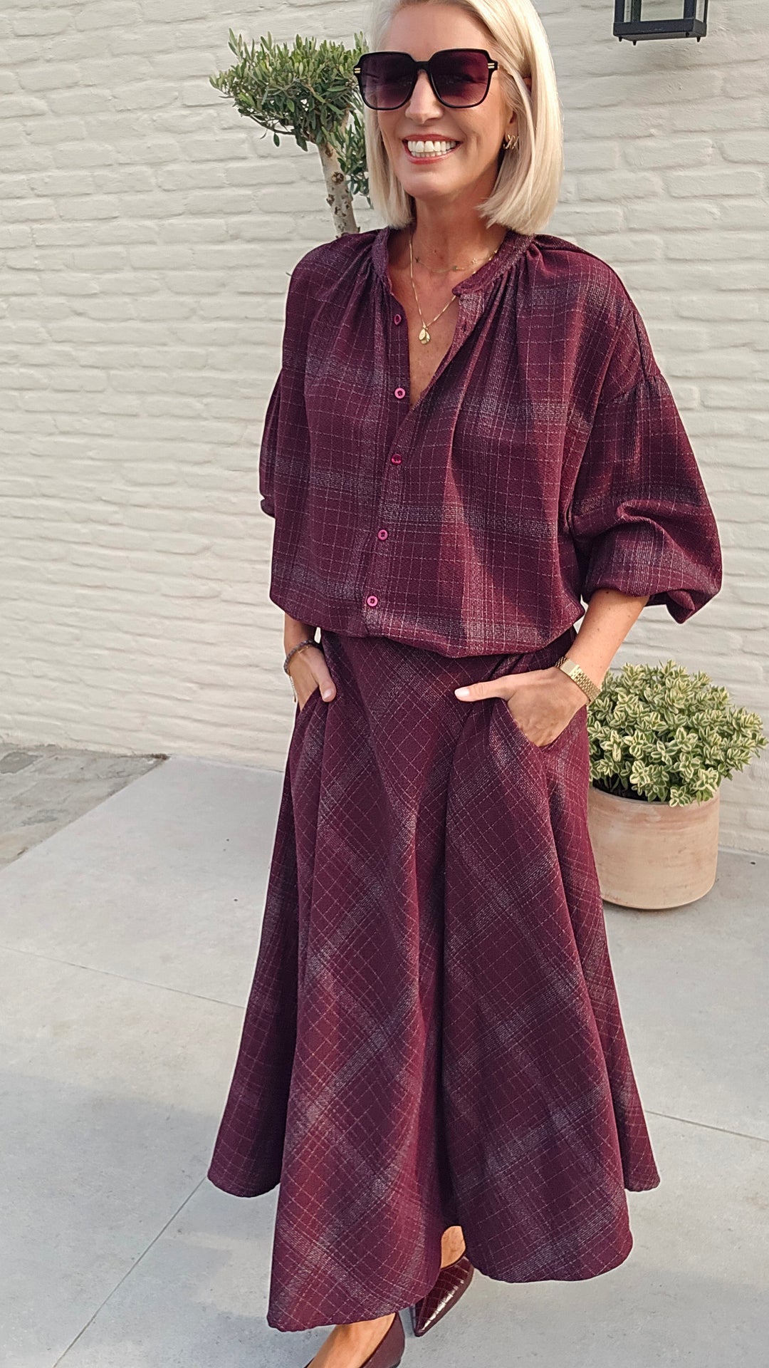 CACHA blouse burgundy