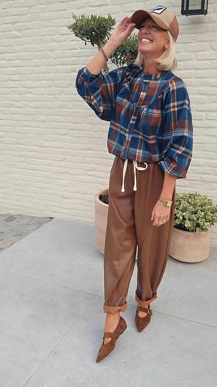 SARA check blouse