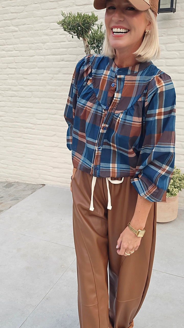 SARA check blouse