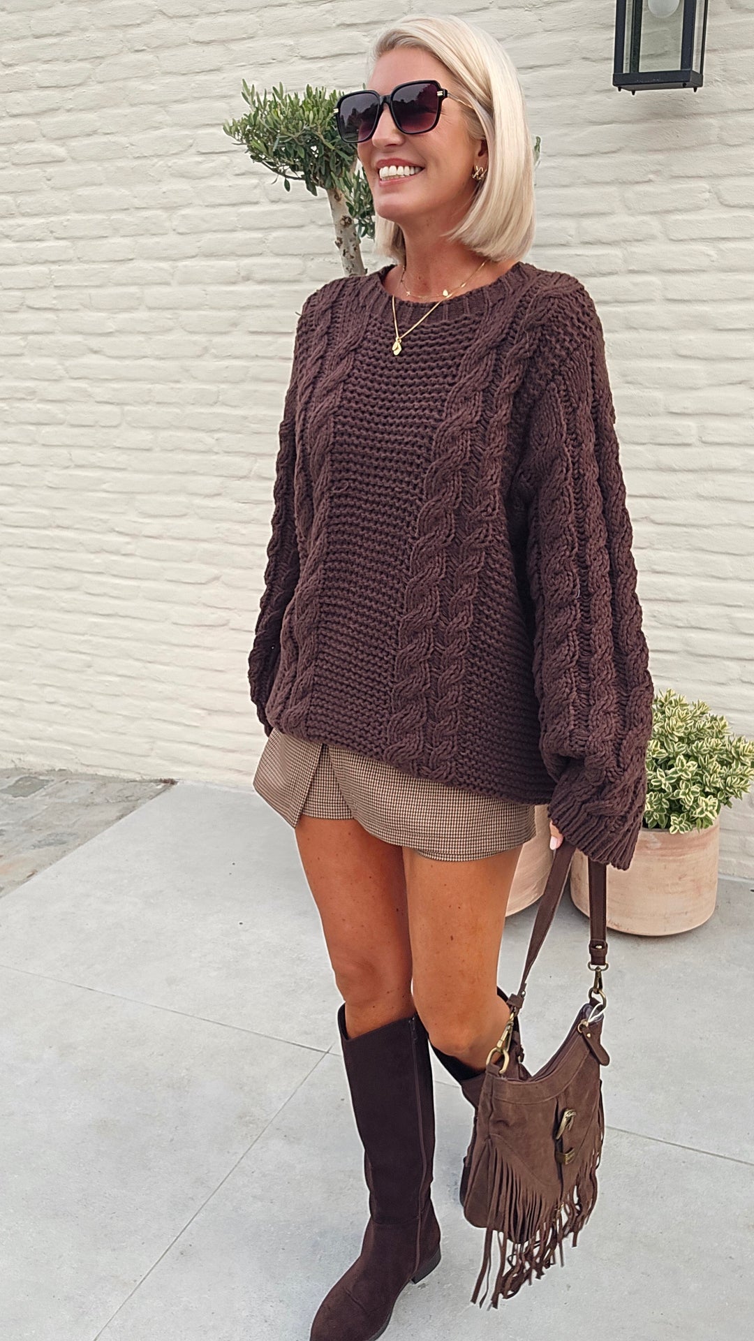 SAAR cable knit chocolat