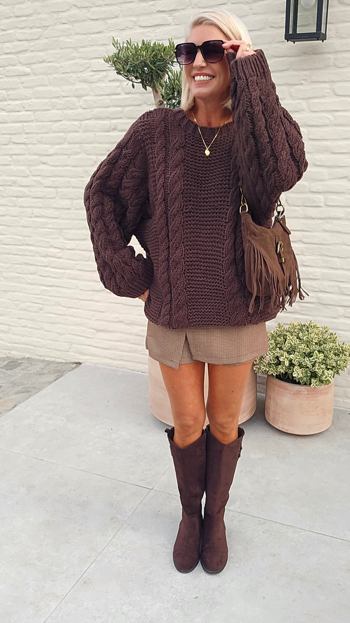 SAAR cable knit chocolat